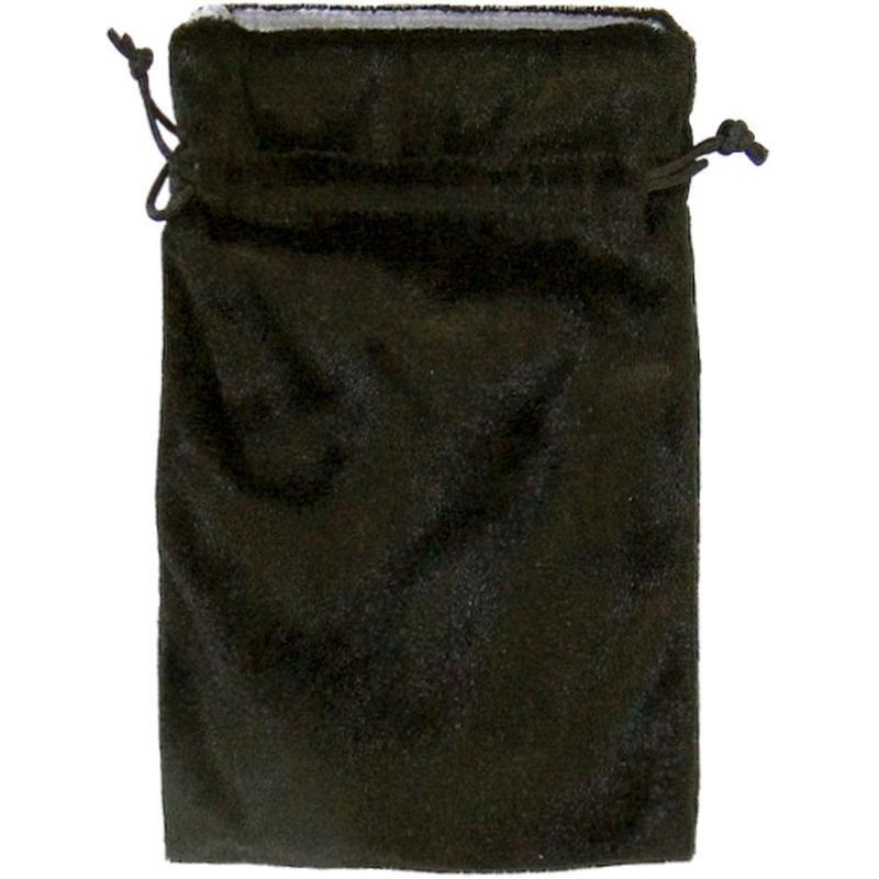 Soft Plush Black and Silver Velvet Drawstring Accessory Bag-Nature's Treasures