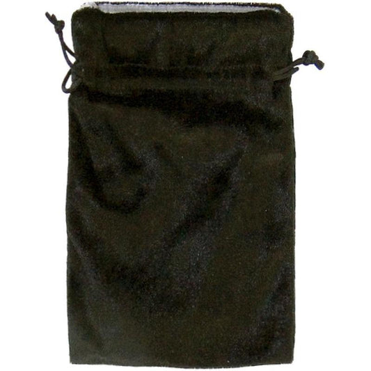 Soft Plush Black and Silver Velvet Drawstring Accessory Bag-Nature's Treasures