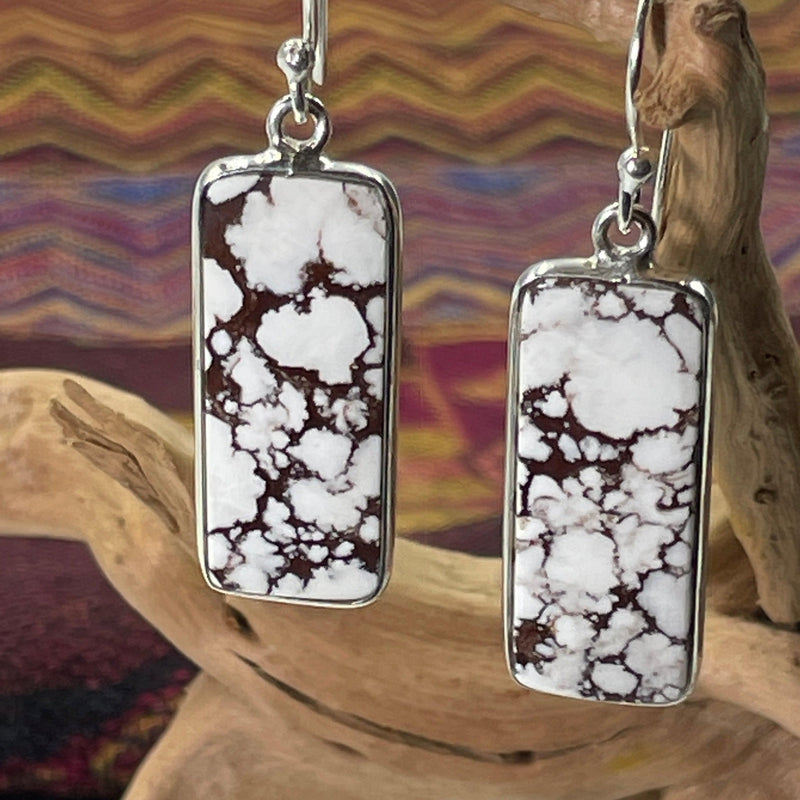 Southwestern Wild Horse Magnesite French Hook Earrings | .925 Sterling Silver | Arizona-Nature's Treasures