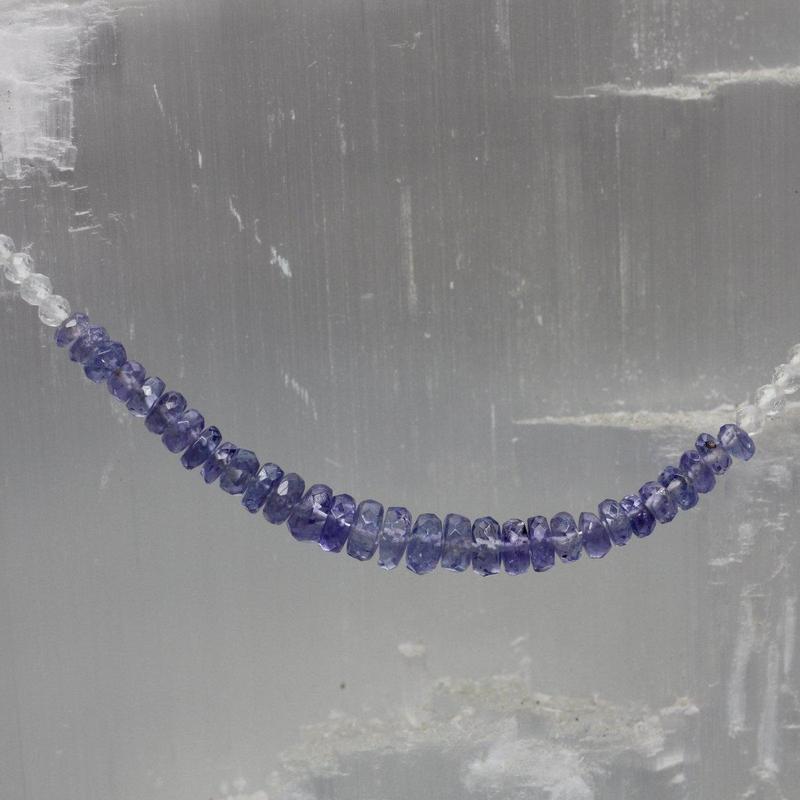 Tanzanite & White Topaz Dainty Faceted Necklace || .925 Sterling Silver-Nature's Treasures