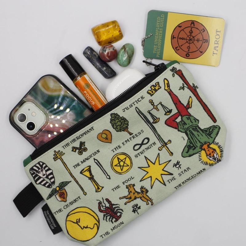 Tarot Symbol Zippered Accessory Pouch Bag-Nature's Treasures
