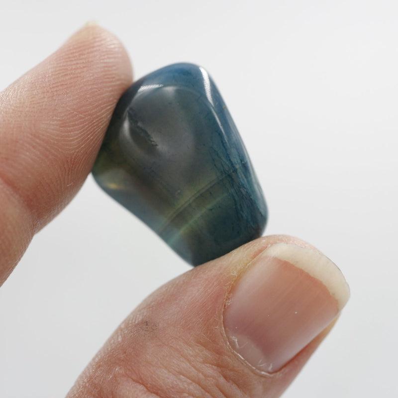 Teal Dyed Agate "B" Grade Tumbled Stone-Nature's Treasures