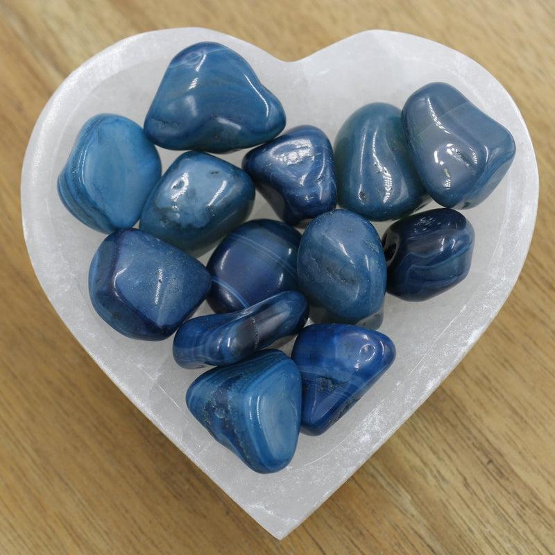 Teal Dyed Agate "B" Grade Tumbled Stone-Nature's Treasures