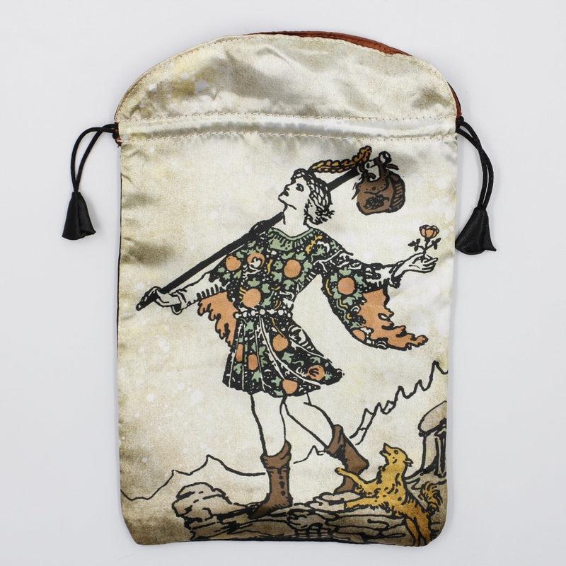 "The Fool Tarot Bag" Dupion Silk Drawstring Accessory Bag-Nature's Treasures