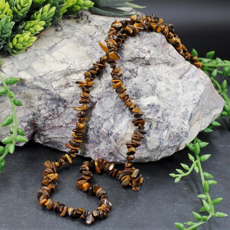 Tiger's Eye Chip Necklace-Nature's Treasures