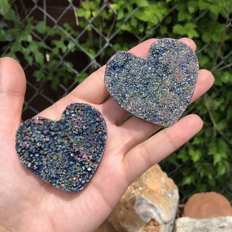 Titanium Aura Amethyst Heart Cluster || Brazil-Nature's Treasures