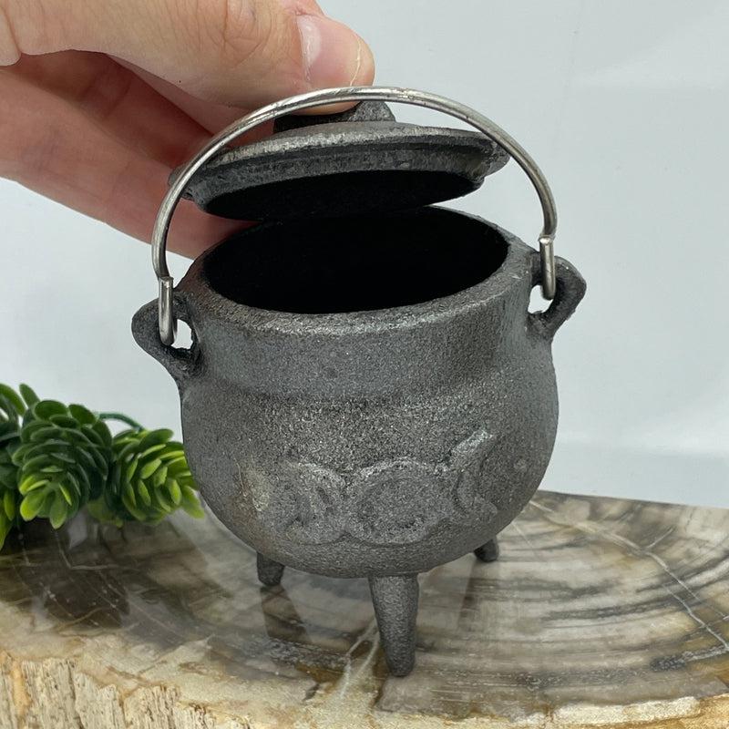 Triple Moon Iron Cauldron Incense Burner-Nature's Treasures