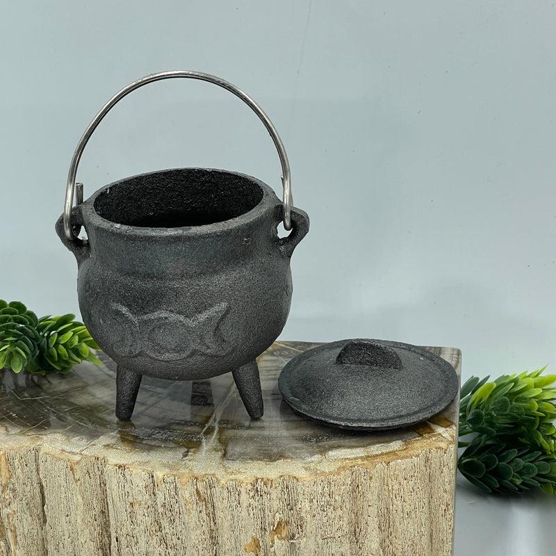 Triple Moon Iron Cauldron Incense Burner-Nature's Treasures