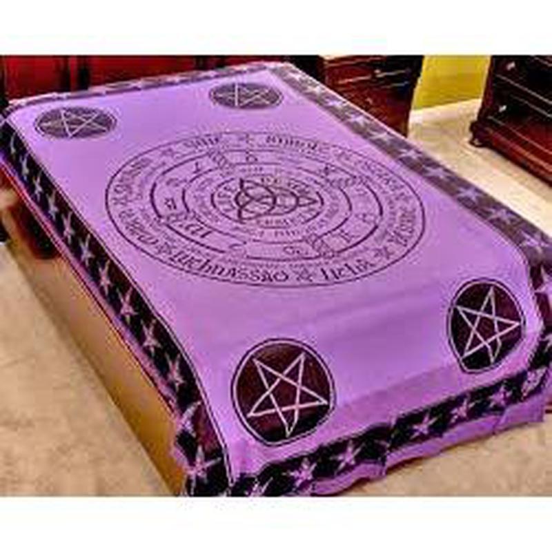 Triquetra Pentacle Tapestry in Purple