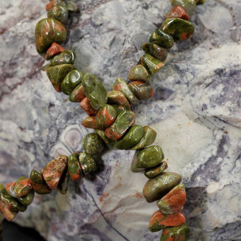 Unakite Chip Necklace-Nature's Treasures