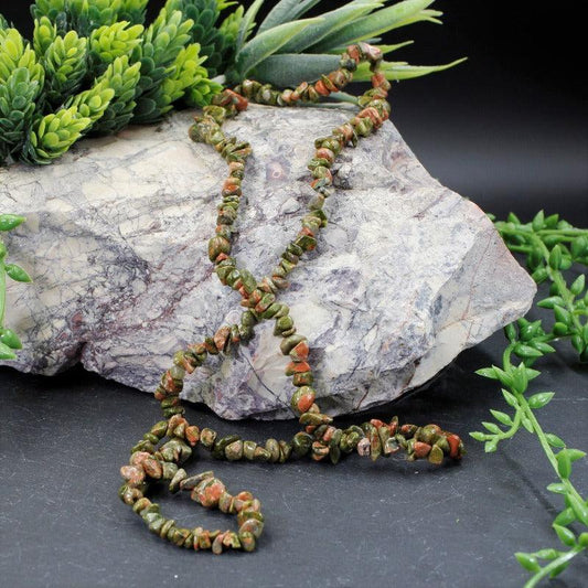 Unakite Chip Necklace-Nature's Treasures