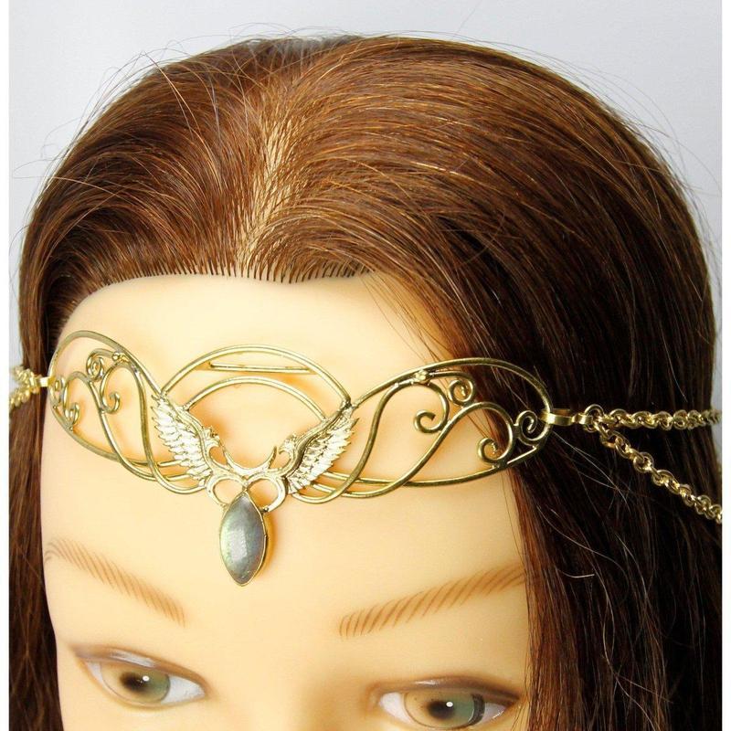 Unicorn Gold Tiara with Labradorite-Nature's Treasures