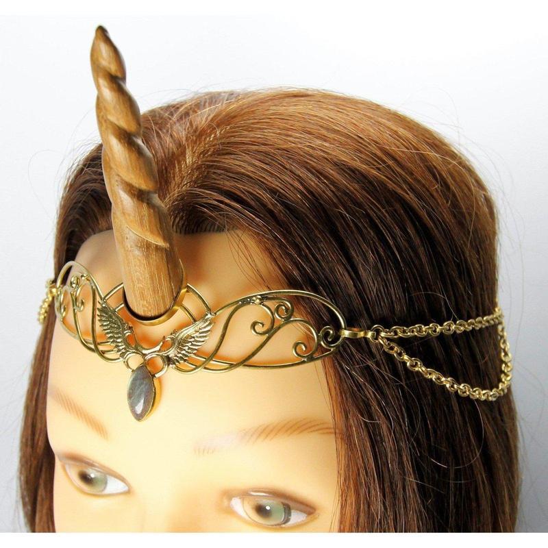 Unicorn Gold Tiara with Labradorite-Nature's Treasures