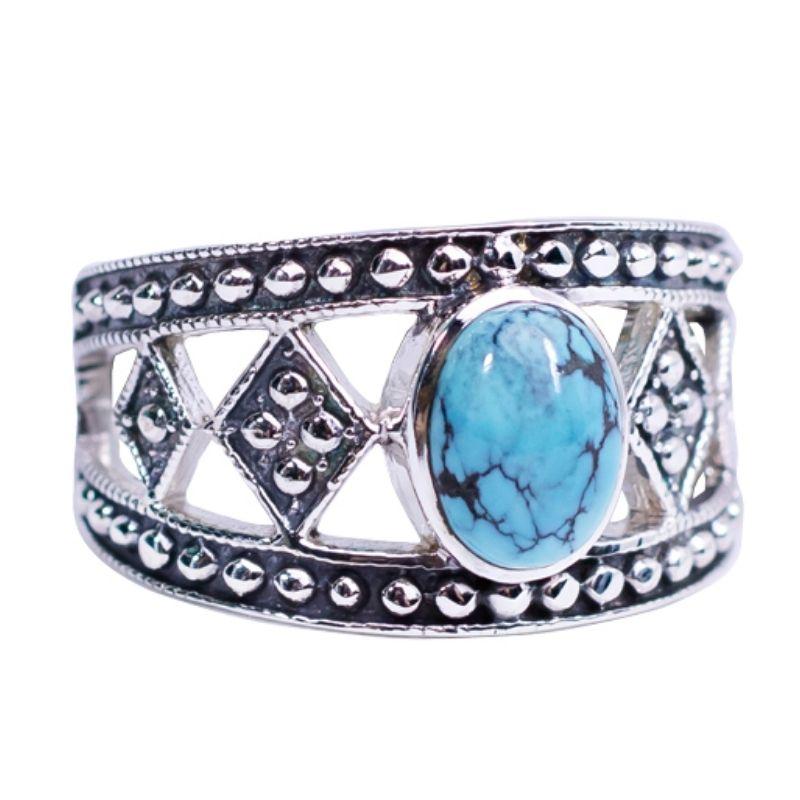 Unifying Sky Spirit - Unisex Turquoise Ring || .925 Sterling Silver-Nature's Treasures