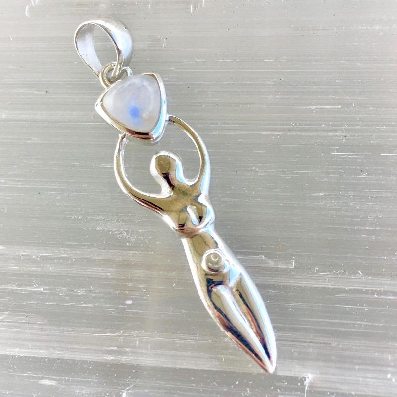 Unisex Goddess Gemstone Pendants || .925 Sterling Silver-Nature's Treasures