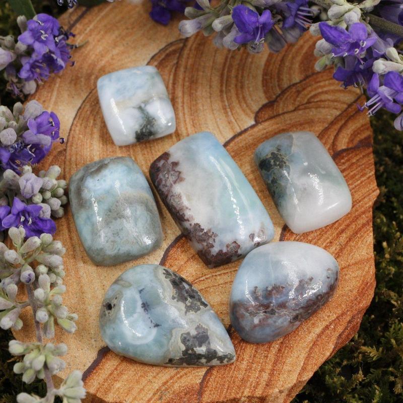 Variety of Gorgeous Larimar Cabochons Baoruco's Mountains, Dominican Republic-Nature's Treasures