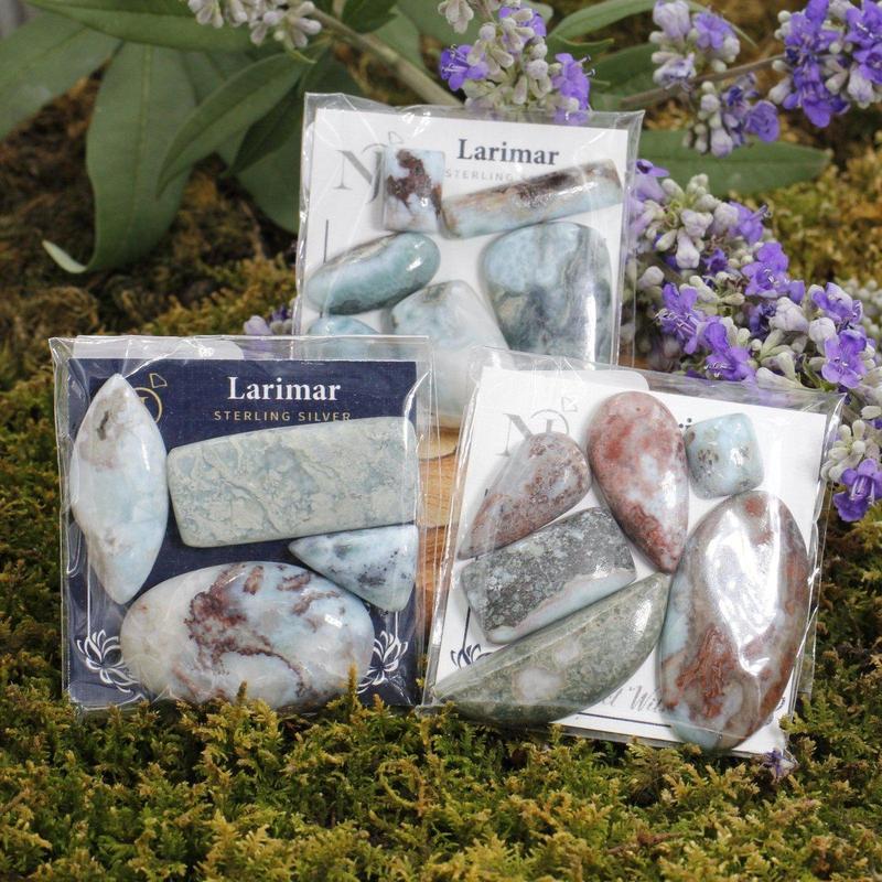 Variety of Gorgeous Larimar Cabochons Baoruco's Mountains, Dominican Republic-Nature's Treasures