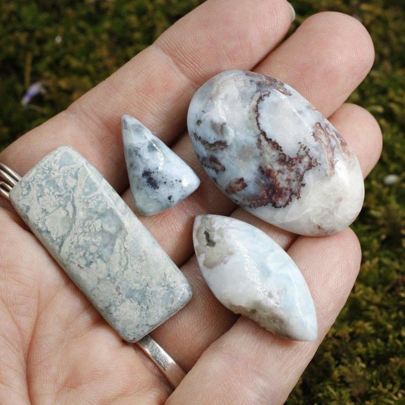 Variety of Gorgeous Larimar Cabochons Baoruco's Mountains, Dominican Republic-Nature's Treasures
