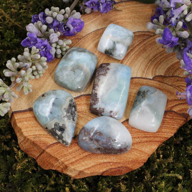 Variety of Gorgeous Larimar Cabochons Baoruco's Mountains, Dominican Republic
