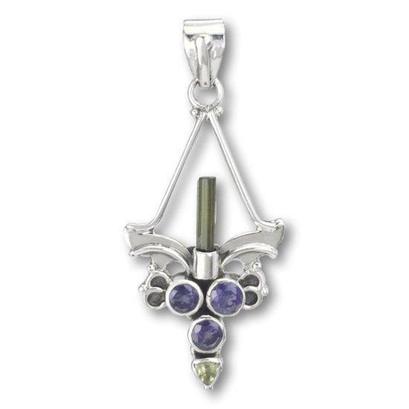 Vintage Chandelier Multi-Stone Pendant || .925 Sterling Silver-Nature's Treasures