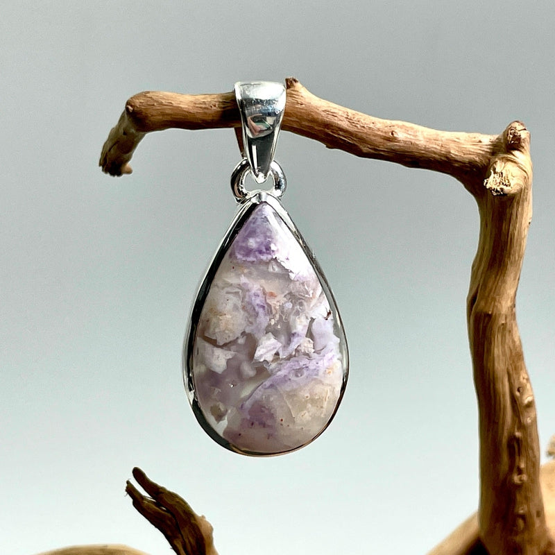 Violet Flame Opal Pendant || .925 Sterling Silver-Nature's Treasures