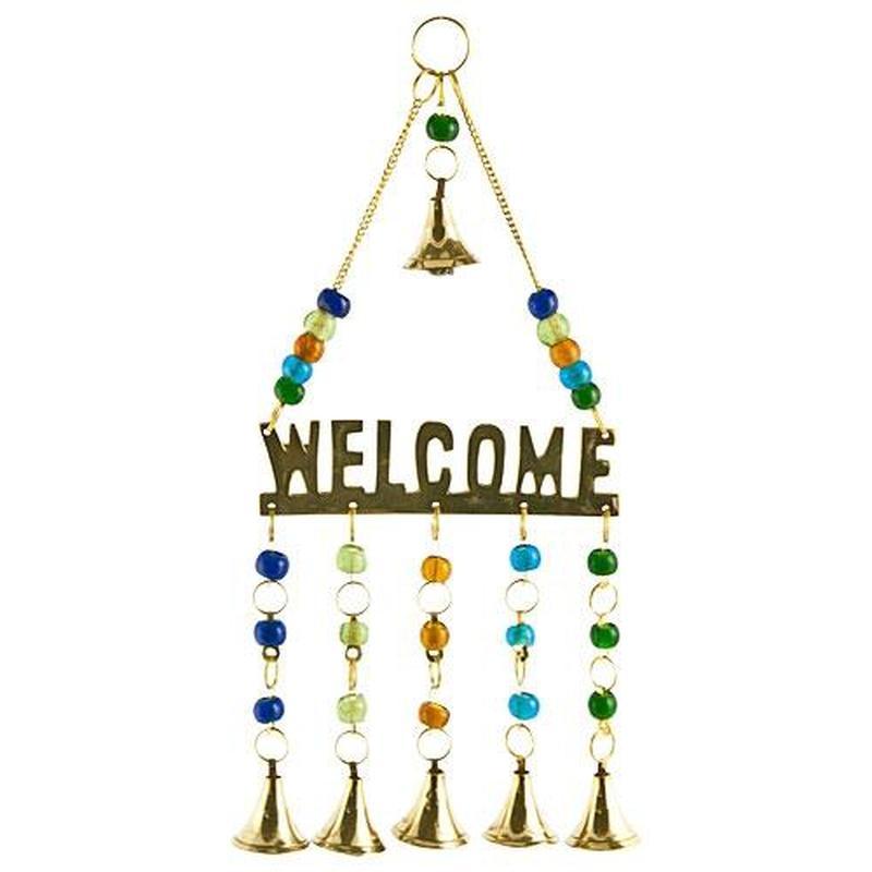 Welcome Wind Chime With Beads, 9'l, 4.5'w-Nature's Treasures
