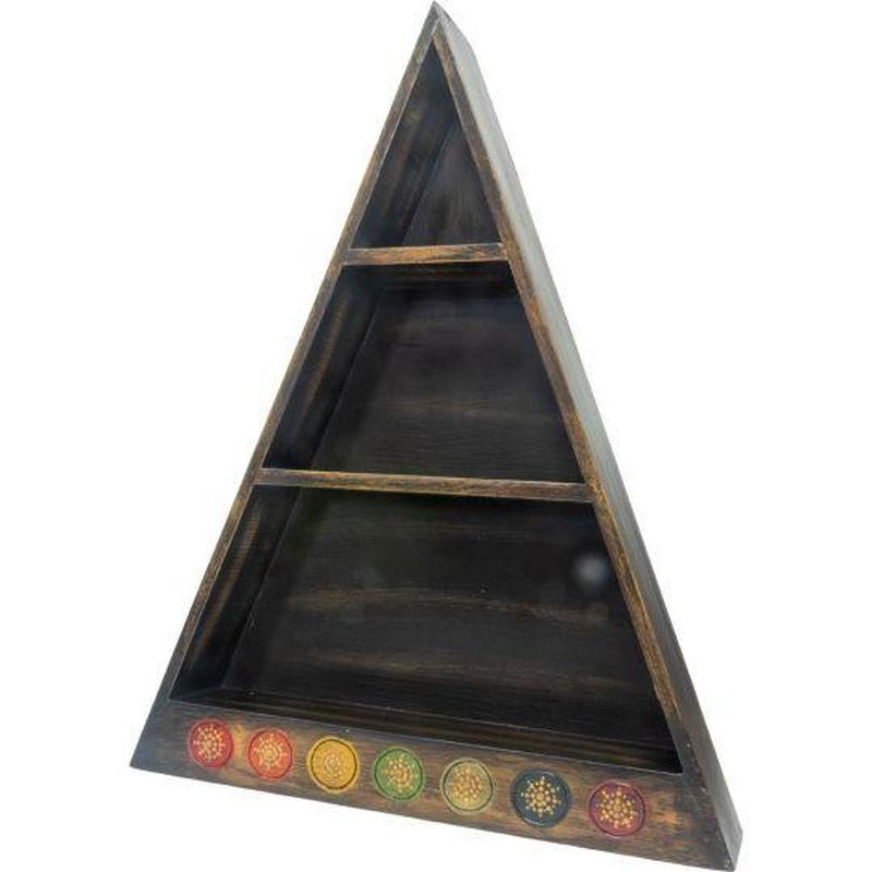 Wooden Altar Shelf- Chakra-Nature's Treasures