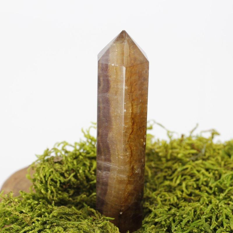 Yellow And Purple Fluorite Polished Tower Point || Medium || Mental Clarity-Nature's Treasures