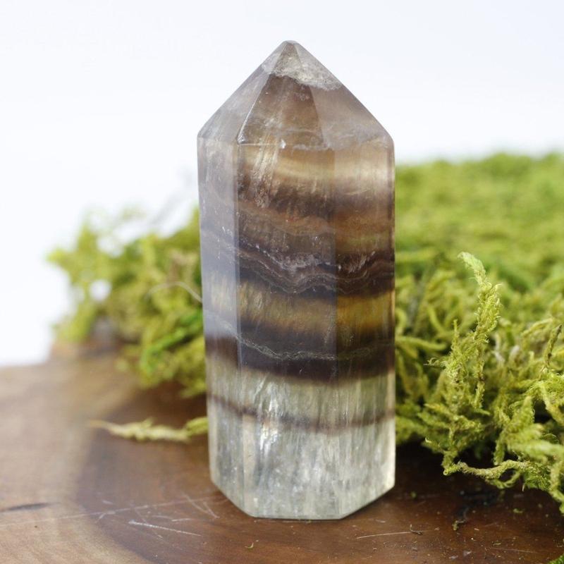 Yellow And Purple Fluorite Polished Tower Point || Small || Mental Clarity-Nature's Treasures