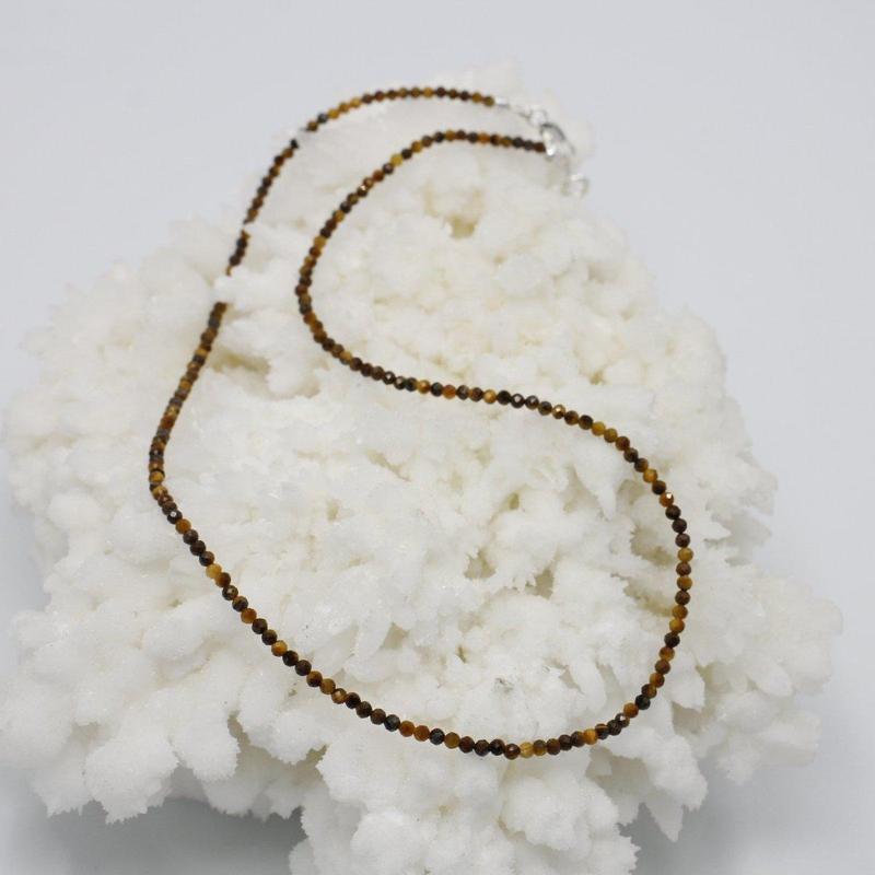Yellow Tiger's Eye Dainty Faceted Necklace || .925 Sterling Silver-Nature's Treasures