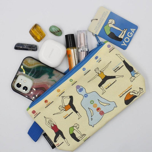 Yoga Pose Zippered Accessory Pouch Bag-Nature's Treasures