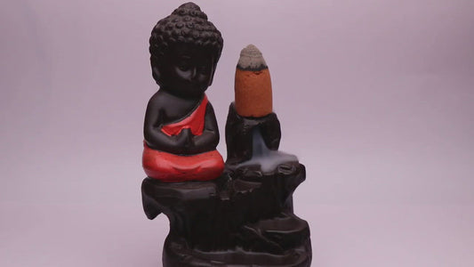 Waterfall Ceramic Buddha Backflow Incense Burner